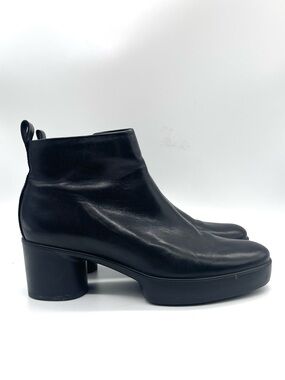 Ecco Leather Platform Ankle Boots - Women